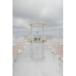 Ветка металлическая с розами Петрасвет S4036