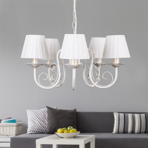 Люстра подвесная 5 ламп с абажурами S1002-5