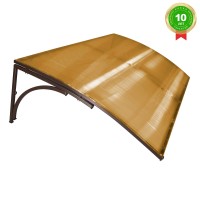 Козырёк над дверью Петрасвет S4025 Коричневый поликарбонат янтарный